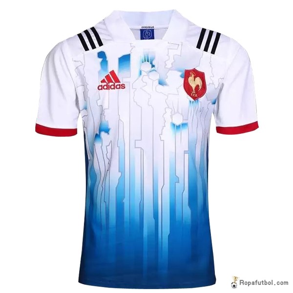 Camiseta Rugby Francia Replica Primera Ropa 2016/17 Azul Blanco